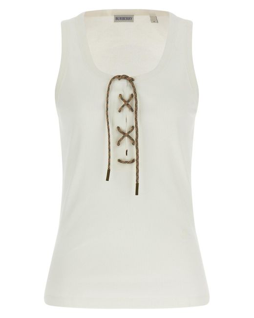 Burberry White Cleo Tank Top