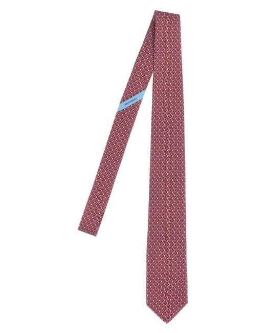 Cravatta stampa di Ferragamo in Purple da Uomo