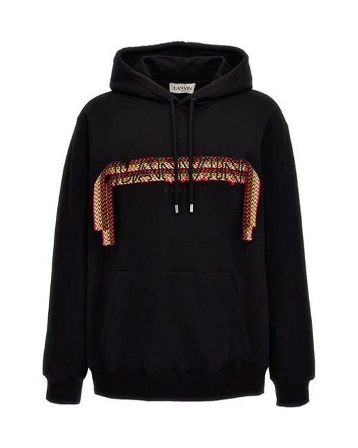 Felpa con cappuccio 'Curblace' di Lanvin in Black da Uomo