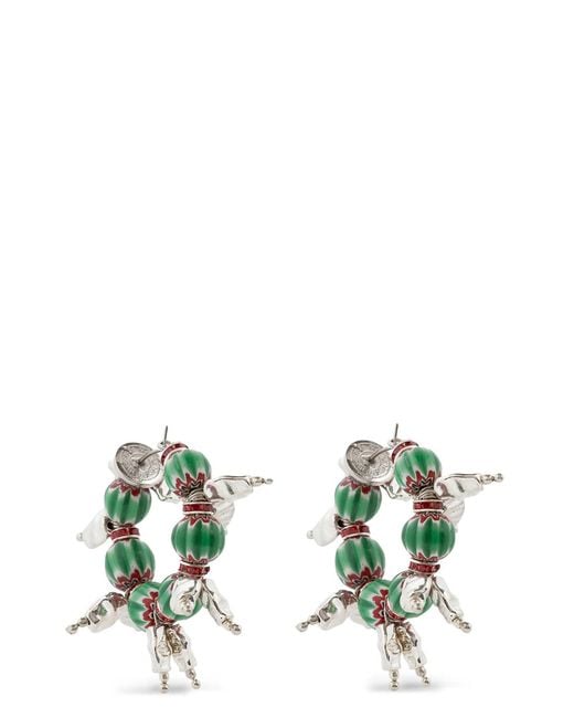 Dries Van Noten Multicolor Rings Earrings With Beads
