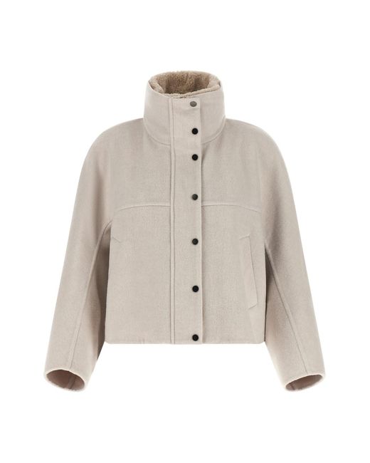 Brunello Cucinelli Natural Cropped Coat