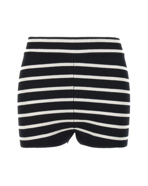 AMI Black Striped Knitted Shorts