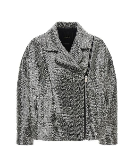 Pinko Gray Sequin Caban