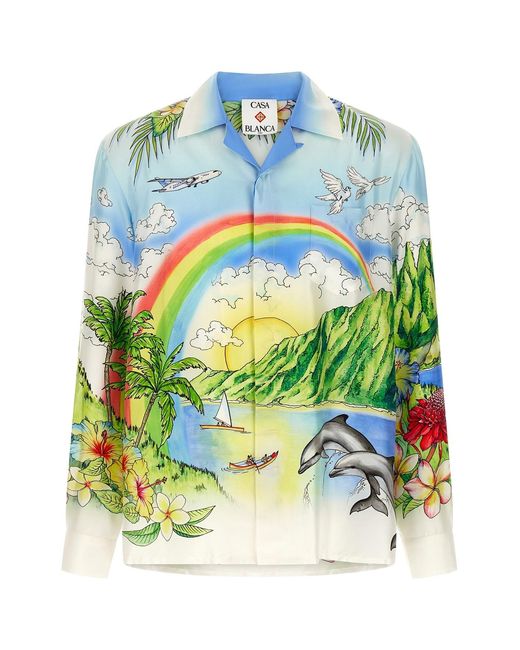 Casablanca Blue 'aloha' Shirt for men