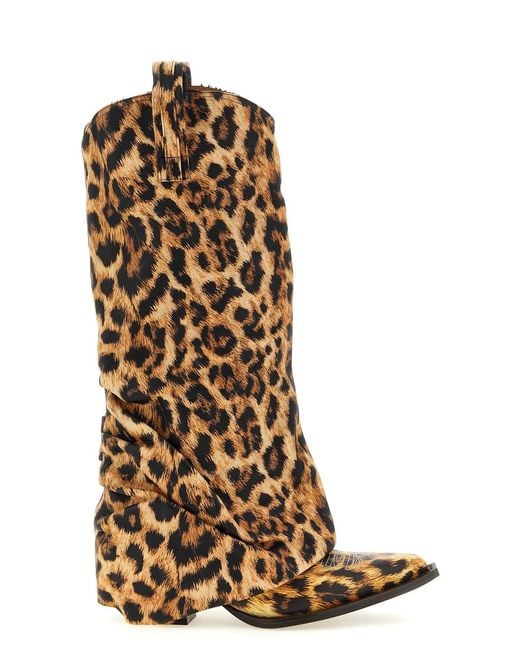 R13 Brown 'mid Cowboy' Boots