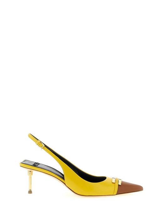 Elisabetta Franchi Metallic Leather Slingback