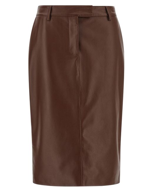 GIUSEPPE DI MORABITO Brown Leather Skirt