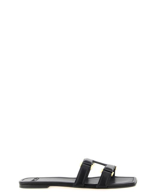 Elisabetta Franchi Black Nappa Leather Sandals