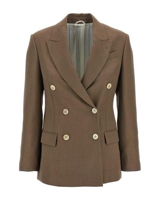 Brunello Cucinelli Green Blazer Twill Fluid