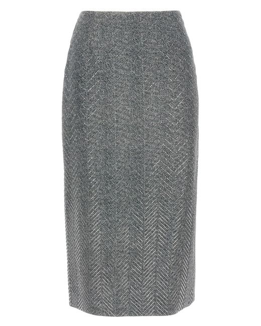 Ermanno Scervino Gray Rhinestone Skirt