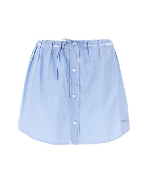 Miu Miu Blue Minirock Mit Logo