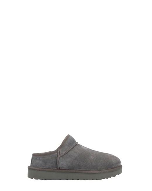Ugg Slip-on Classic Slipper Made Of Gray Suede Women's Slippers In Grey
