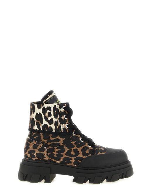 Ganni Black Denim Ankle Boots