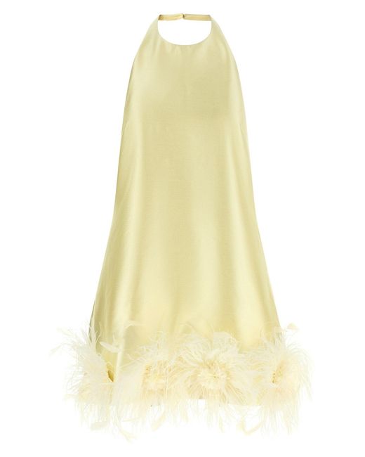 Self-Portrait Yellow Feather Dress