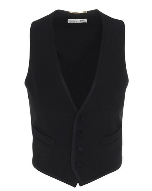 Saint Laurent Black 'short Tuxedo' Vest