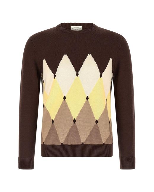 Ballantyne Brown Argyle Sweater for men