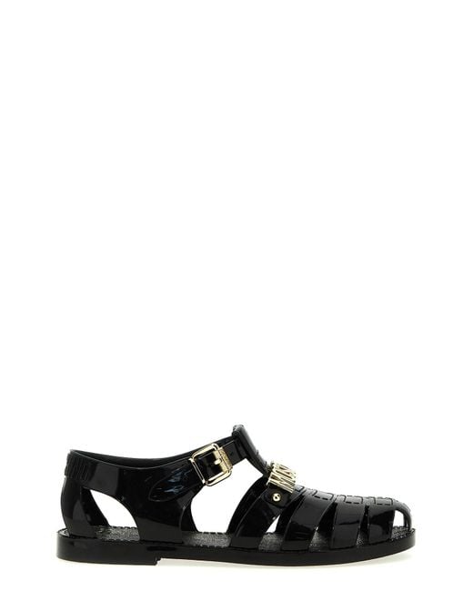 Moschino Black Jelly Sandals for men
