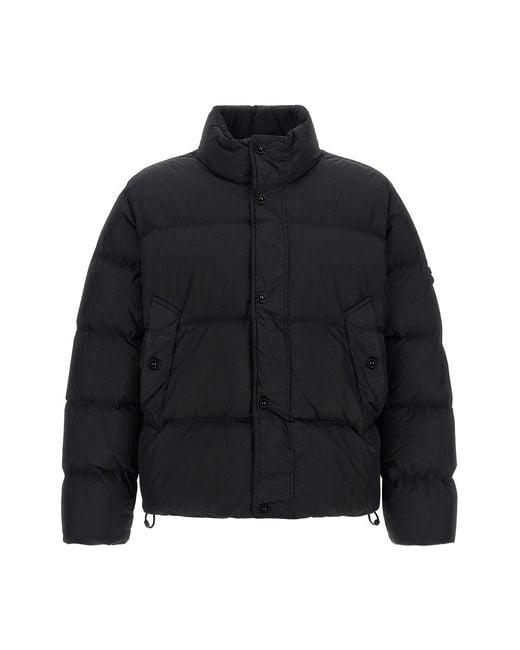 Stone Island Black Short Down Jacket for men