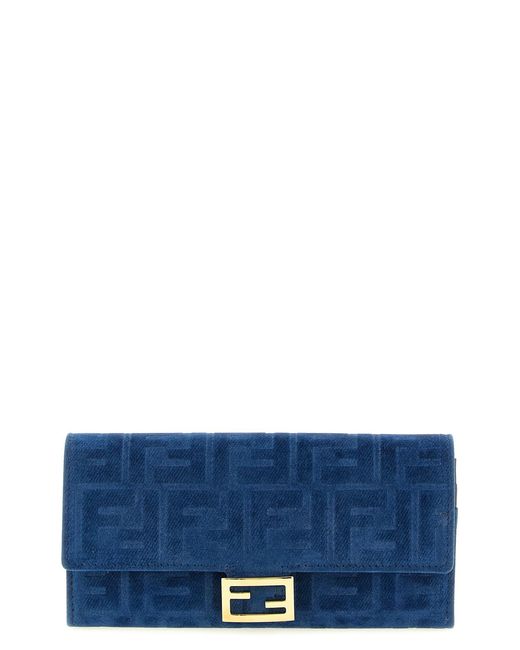 Fendi Blue 'continental Baguette' Wallet On Chain