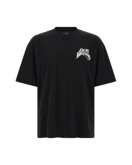 Amiri Black T-shirt With 'hollywood Lj Skate' Logo for men