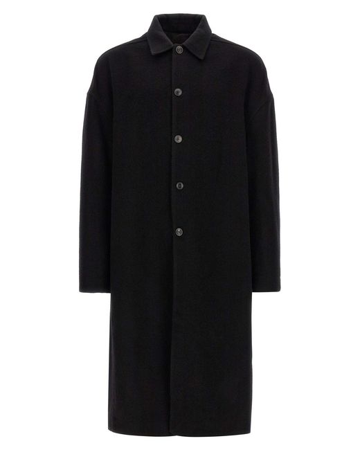 Rick Owens Black 'buttoned Brad' Coat for men