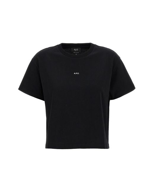 A.P.C. Black 'boxy Micro Logo' T-shirt