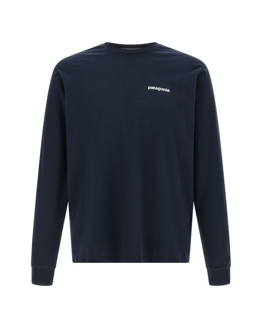 Patagonia Blue 'p-6 Logo Responsibili-tee®' T-shirt for men
