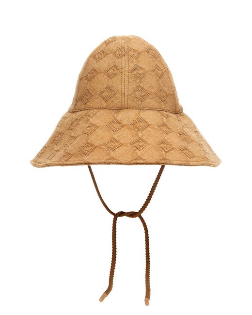 Fendi White Ff Canvas Hat