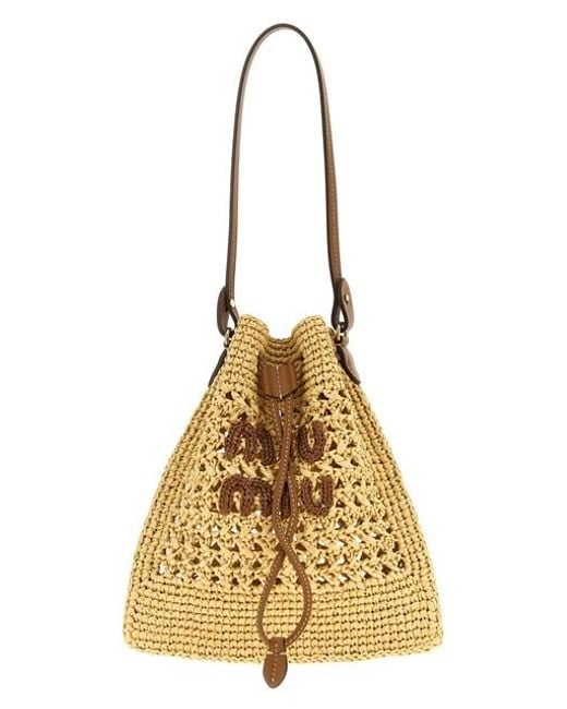 Miu Miu Metallic Crochet Handbag