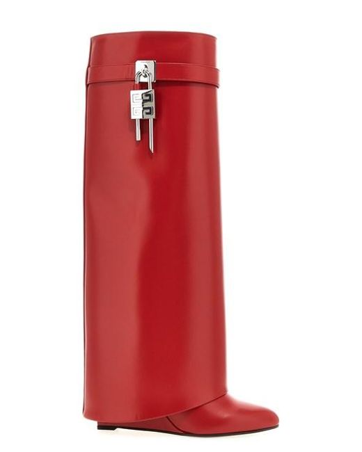 Givenchy Red 'Shark Lock' Boots