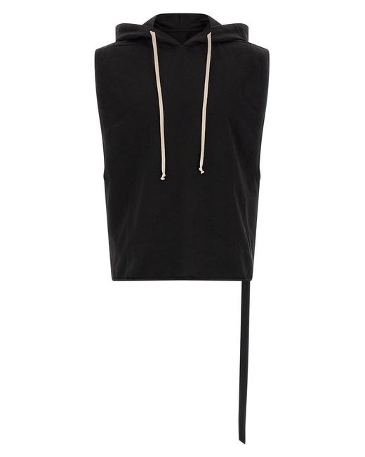 Rick Owens Black 'Hooded Tunic' Top for men