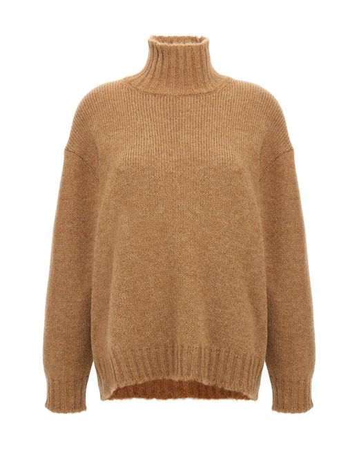 Jil Sander Brown High Neck Sweater