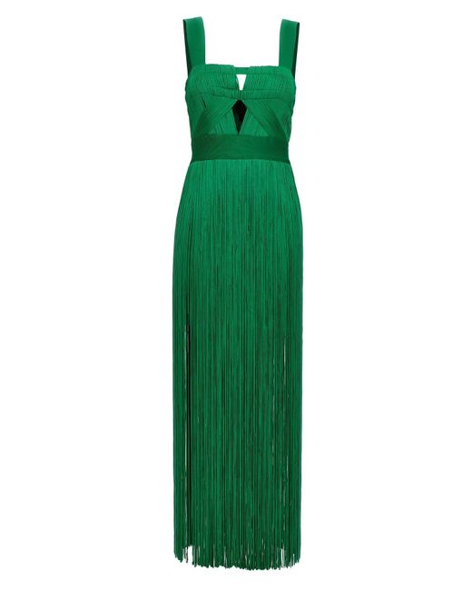 Hervé Léger Green Fringed Dress