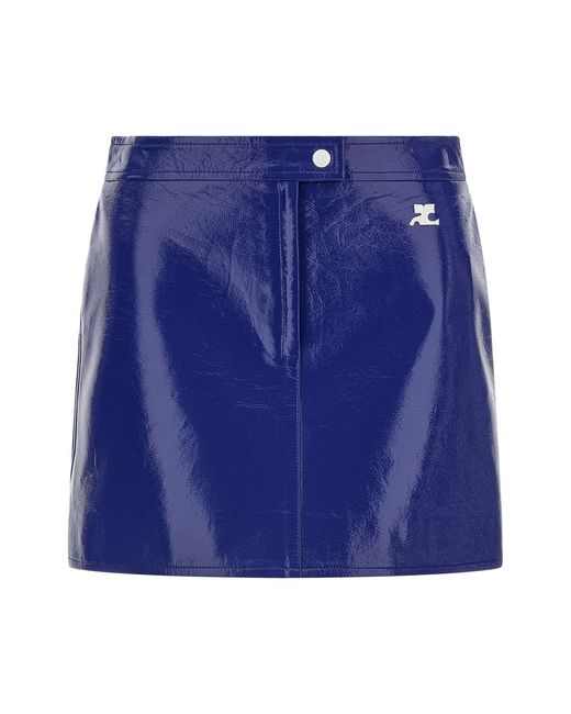Courreges Blue 'reedition Vinyl' Skirt