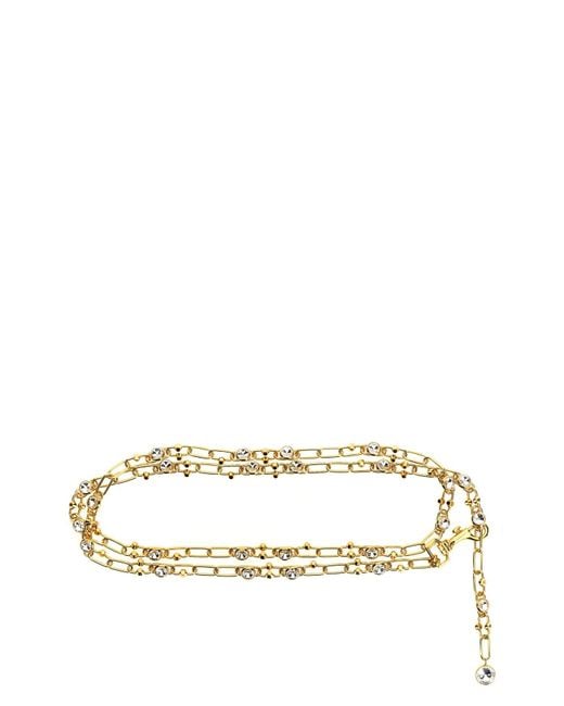 Alessandra Rich Metallic Chain And Crystal Belt