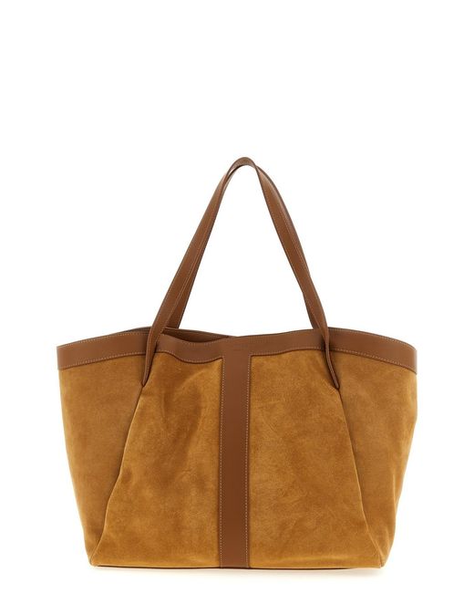 Twinset Brown Suede Shopping Bag