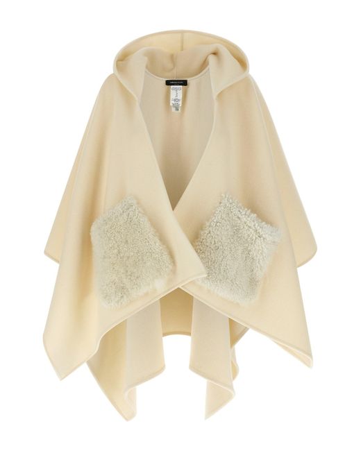 Fabiana Filippi Natural Umhang Aus Lammfell Mit Taschen