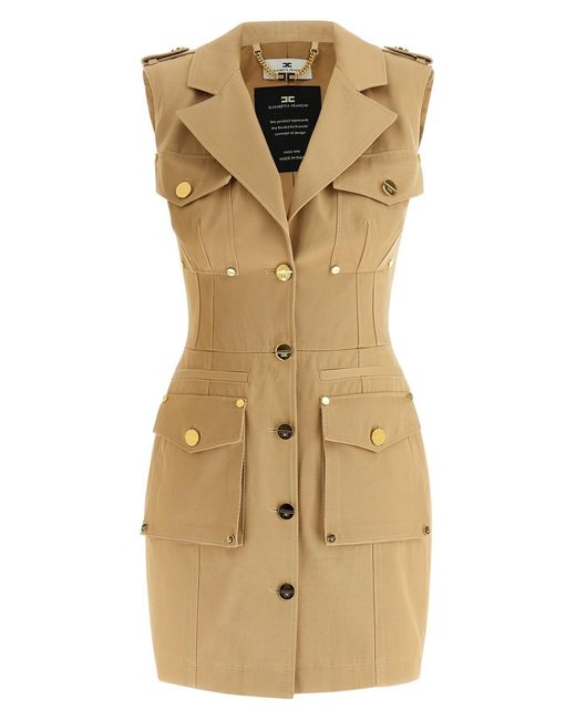 Elisabetta Franchi Metallic Double-Breasted Dress
