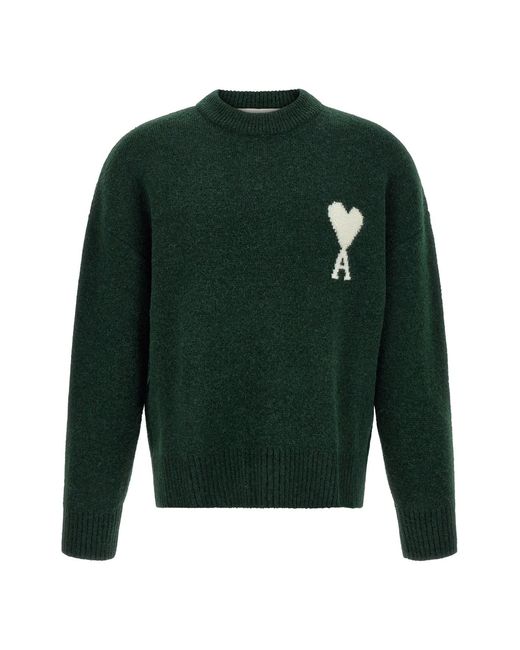 AMI Green 'ami De Coeur' Sweater for men