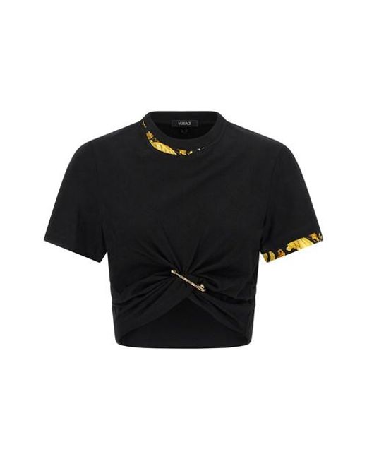 Versace Black 'Barocco' Double Layer T-Shirt