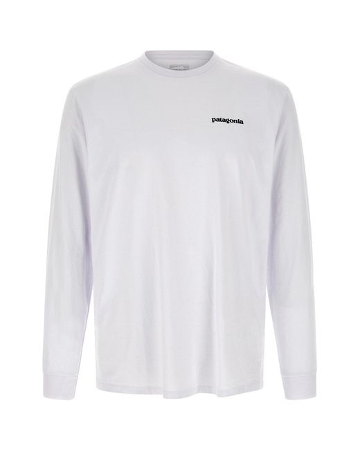 Patagonia White 'p-6 Logo Responsibili-tee®' T-shirt for men