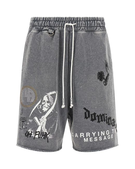 PALY Gray 'carrying The Message' Bermuda Shorts for men