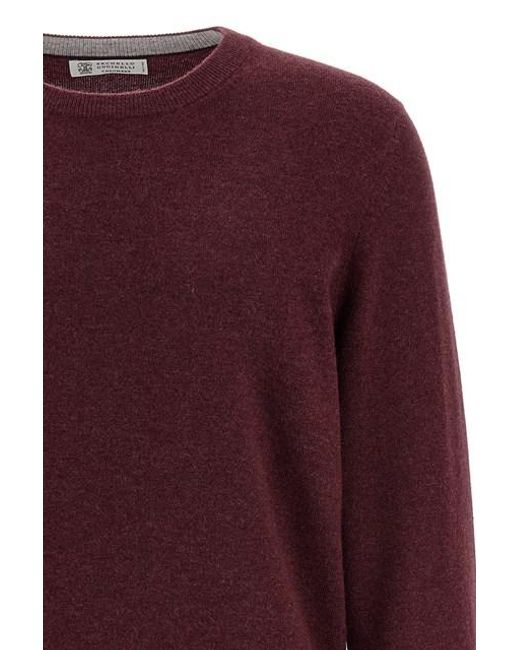 Maglione Cashmere di Brunello Cucinelli in Purple da Uomo