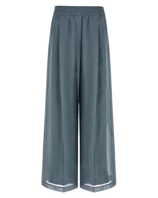 Brunello Cucinelli Blue 'loose Track' Pants