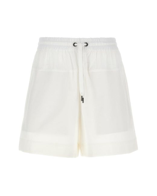 Brunello Cucinelli White Shorts "Paneled Track"