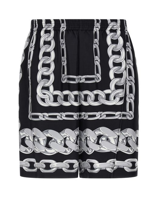 Versace Black 'Medusa Chains' Bermuda Shorts for men