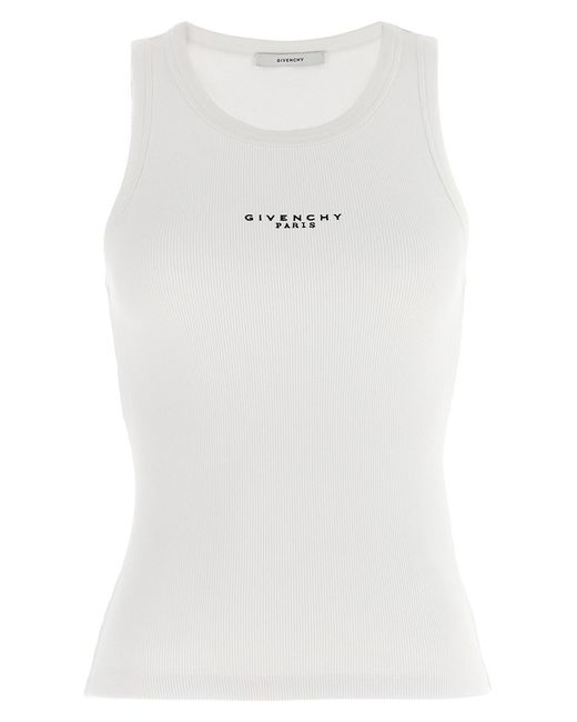 Givenchy White Cotton Sleeveles T-Shirt