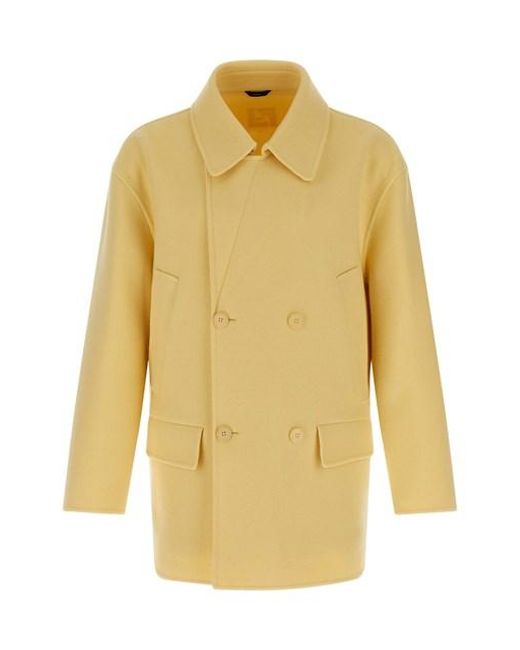 Caban Coat Trench E Impermeabili Giallo-Uomo di Fendi in Yellow da Uomo