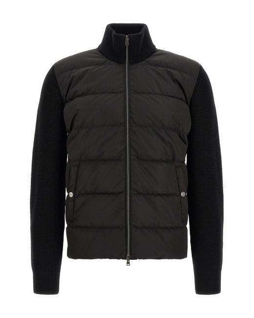 Herno Black Padded Cardigan for men