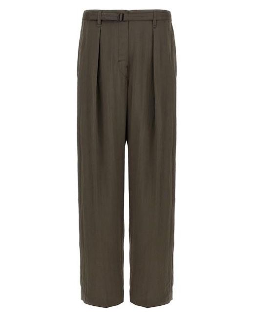 Pantaloni Con Cintura di Lemaire in Green da Uomo
